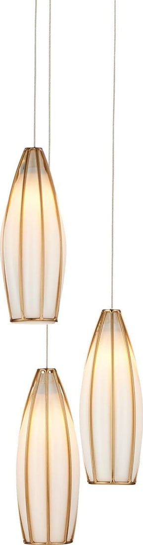 Currey Parish Adjustable 3-Light Pendant Brass Finish (1 of 4)