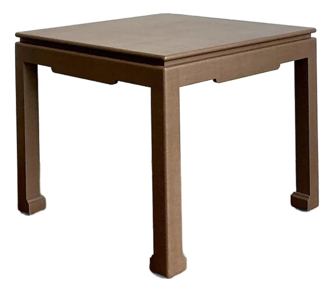 Lacquered Grasscloth Boho Game Table With Chinoiserie Influence (1 of 10)