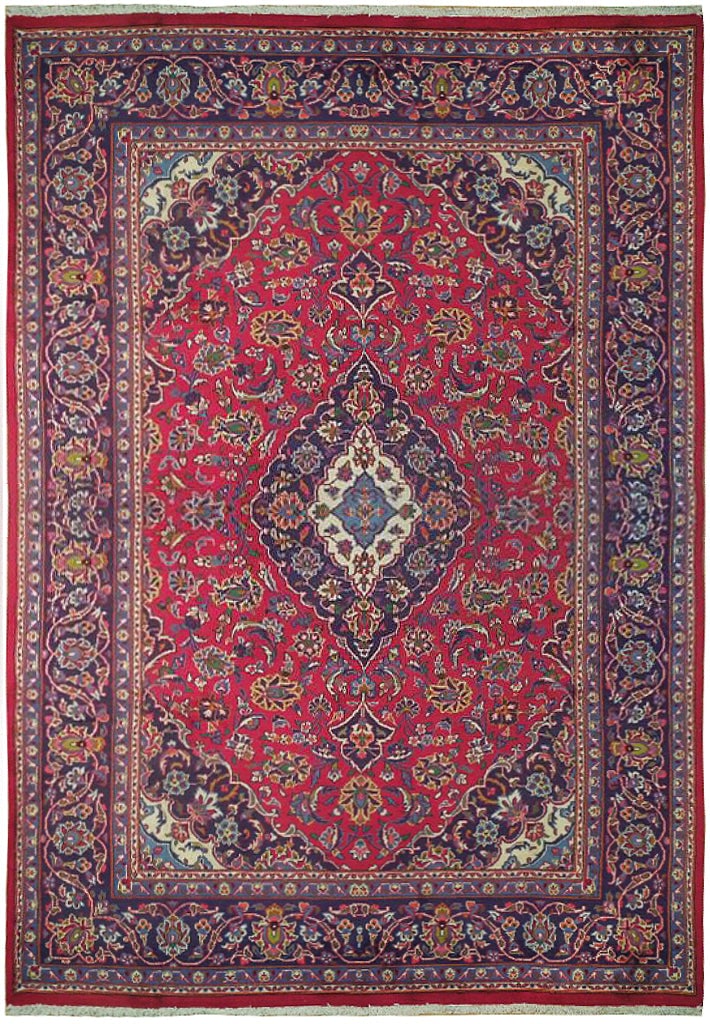 Persian Handmade Classic Kashan Rug 6.9 x 9.9 Semi Antique (1 of 7)