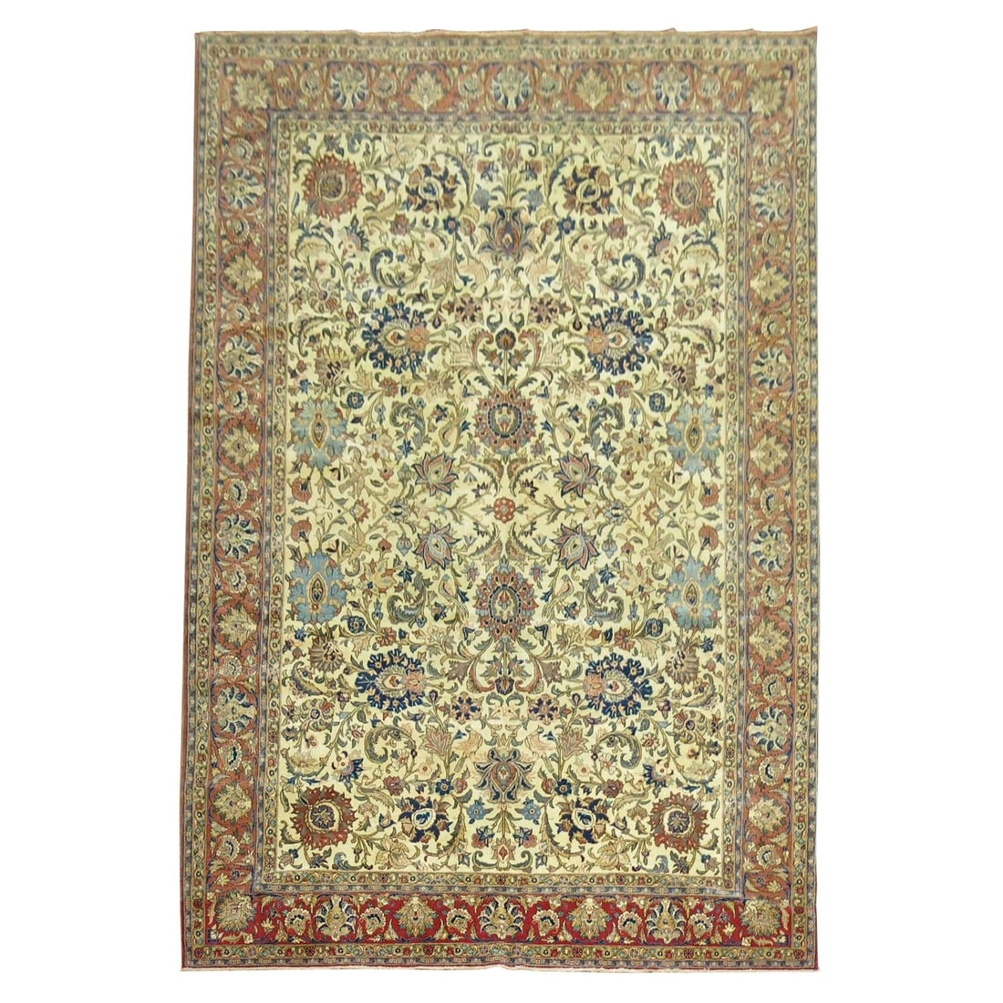 Zabihi Antique Persian Qum Hand-Woven Wool Rug 7'9" x 11'7" (1 of 11)