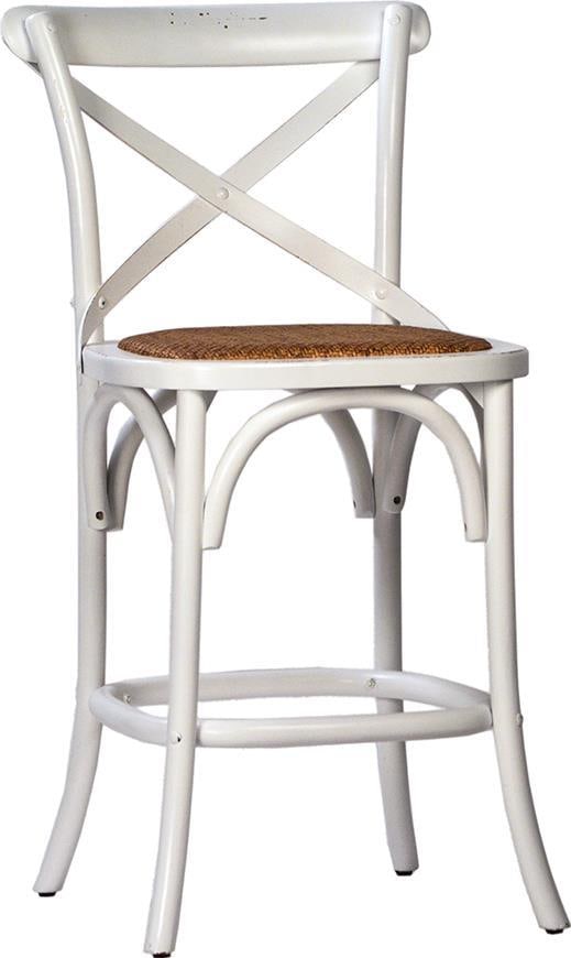 Gaston Counter Stool Rustic Birch Wood White Rattan: Gaston Counter Stool Rustic Birch Wood White Rattan Introducing the Gaston Stool, a beautifully crafted piece that embodies rustic vintage style. This counter stool features an antique white finish pa