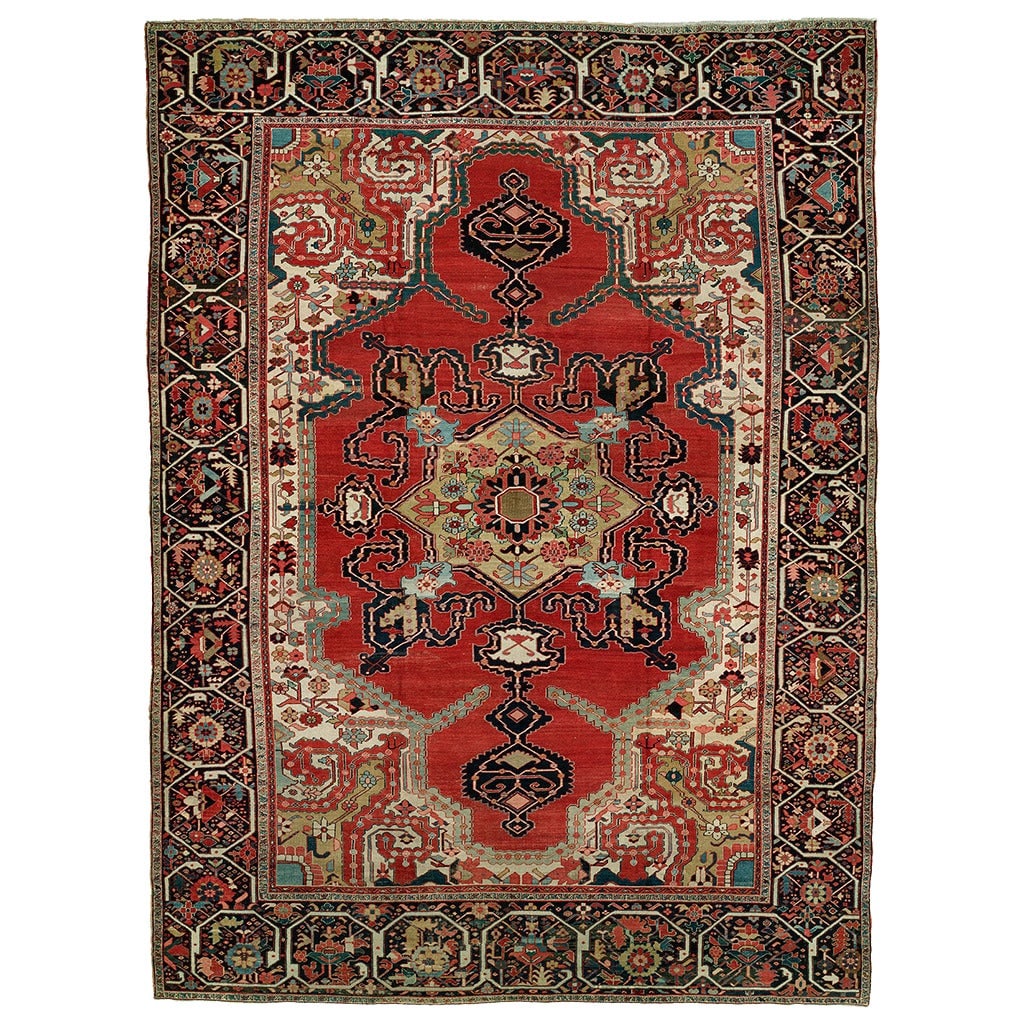 Rare 19th Century Hand-Woven Persian Serapi Rug 14'3'' x 18'10'' from Iran (1 of 13)