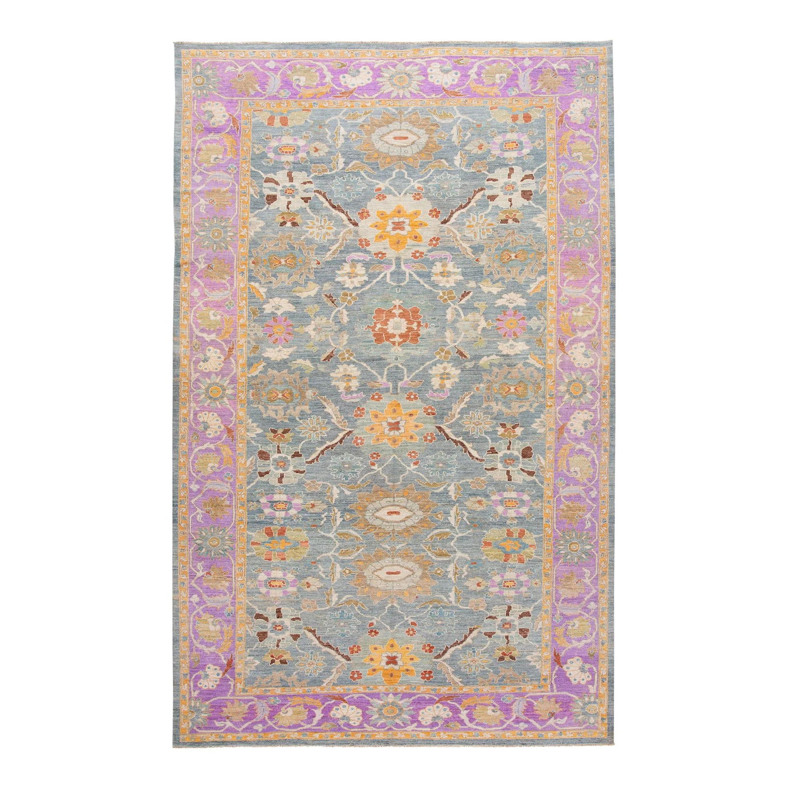 Modern Sultanabad Hand-Knotted Floral Wool Rug 10' x 16' (1 of 7)
