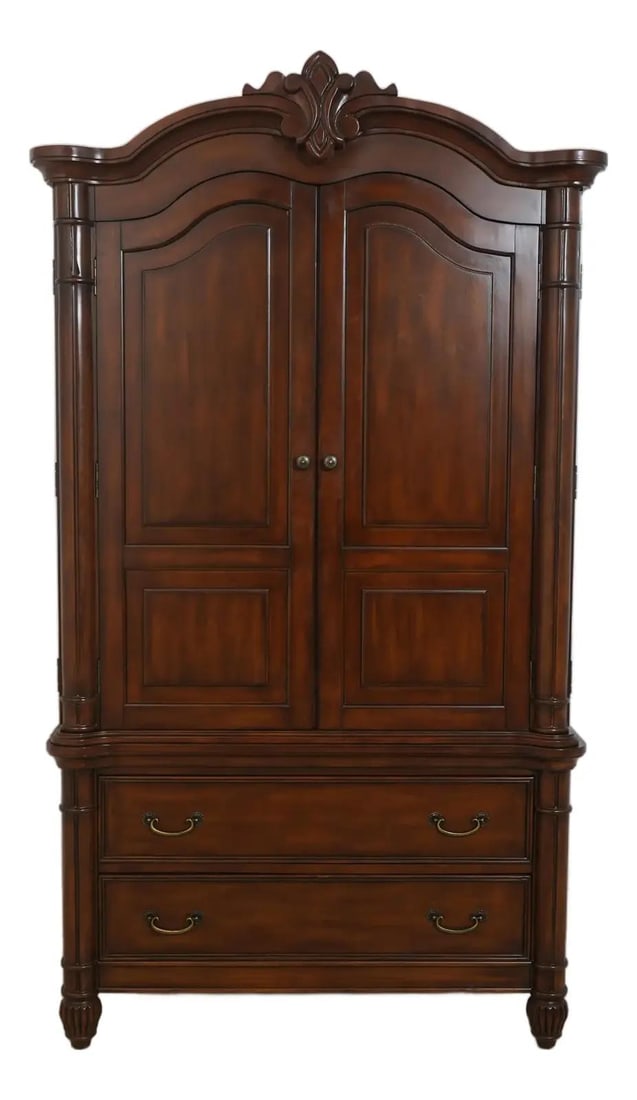 Elegant Cherry Wood 2 Piece Armoire or TV Cabinet (1 of 10)