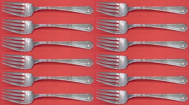 Towle Louis XIV Sterling Silver Salad Fork Set 12 Pieces 6 1/4 Inch (1 of 3)