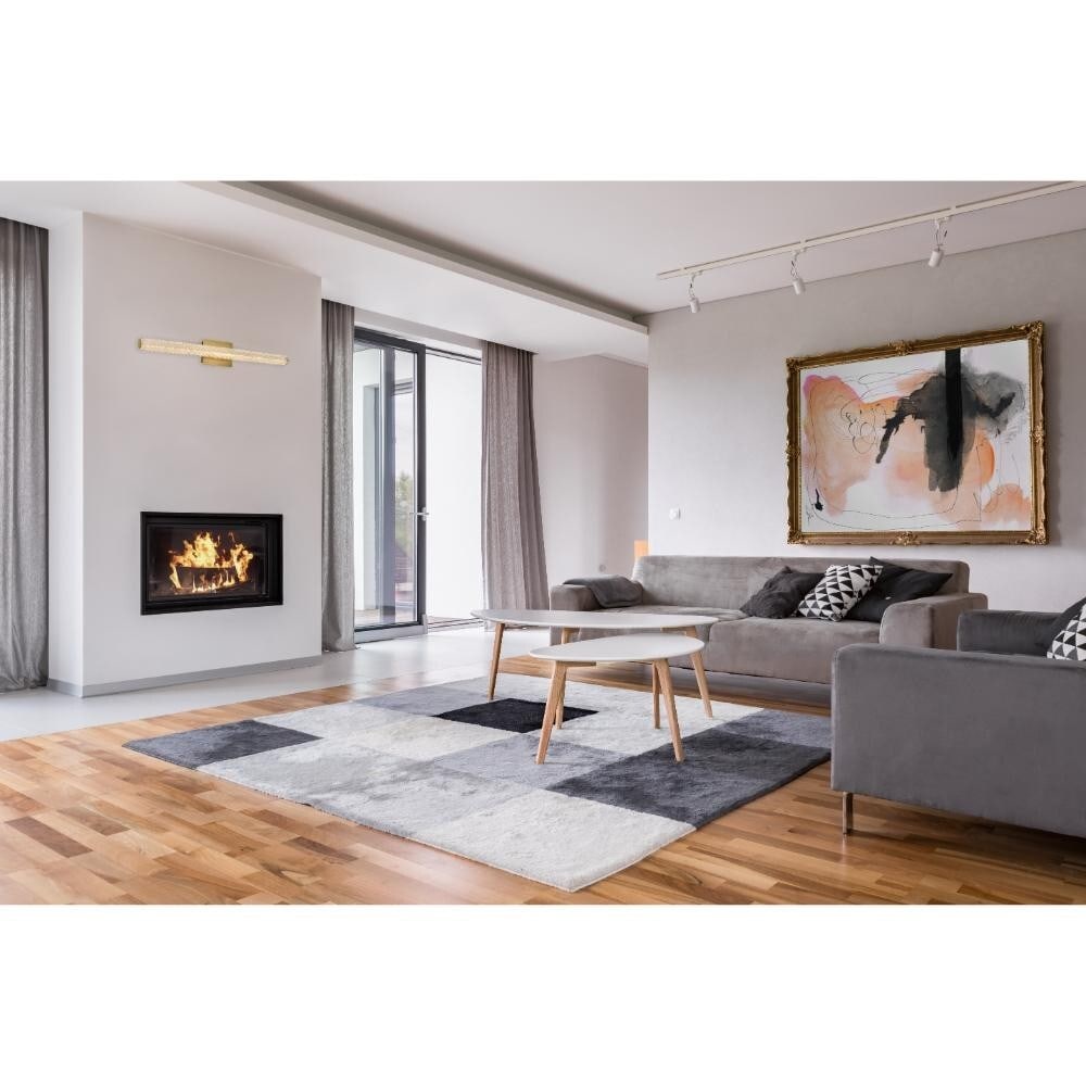 Bowen 36in Satin Gold Crystal LED Wall Sconce Light Fixture: Bowen 36in Satin Gold Crystal LED Wall Sconce Light Fixture Enhance your living space with this stunning 36-inch LED wall sconce, featuring a modern satin gold finish and exquisite royal cut crystal a