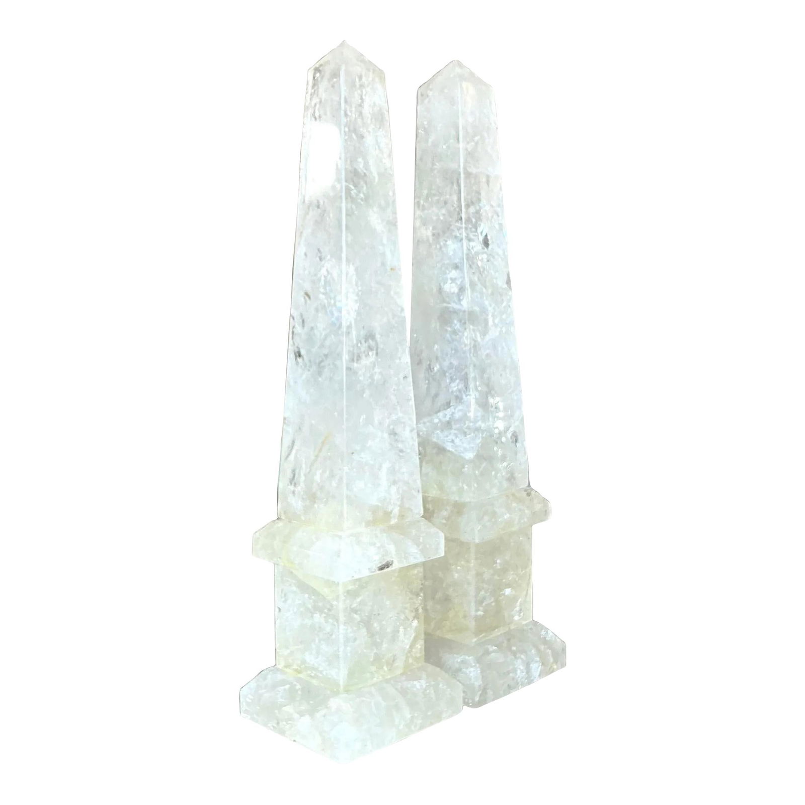 Pair of Vintage Boho Rock Crystal Obelisks 20 in (1 of 9)