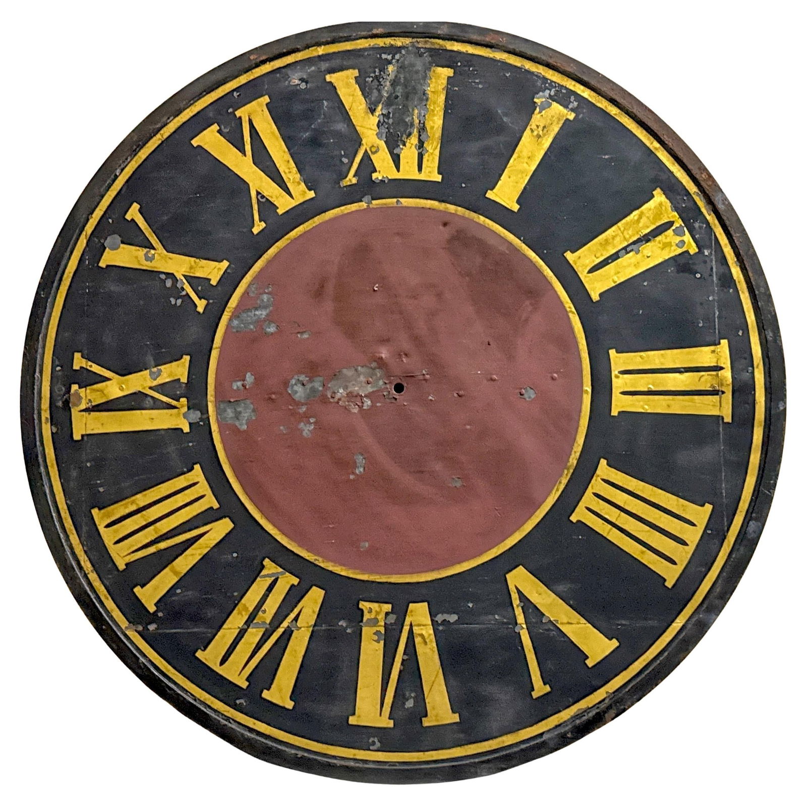 Monumental 48 Inch 19th Century European Industrial Clock Face Roman Numerals (1 of 10)