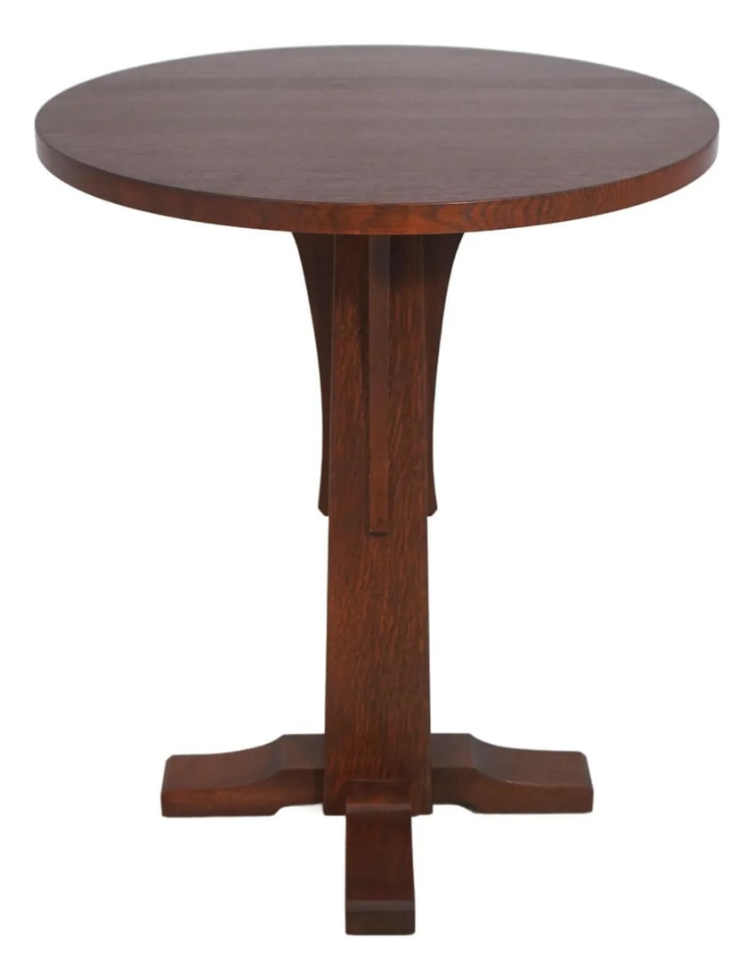 Mission Style Solid Oak Bistro Table in Arts and Crafts Design 30 x 30 x 37 (1 of 10)