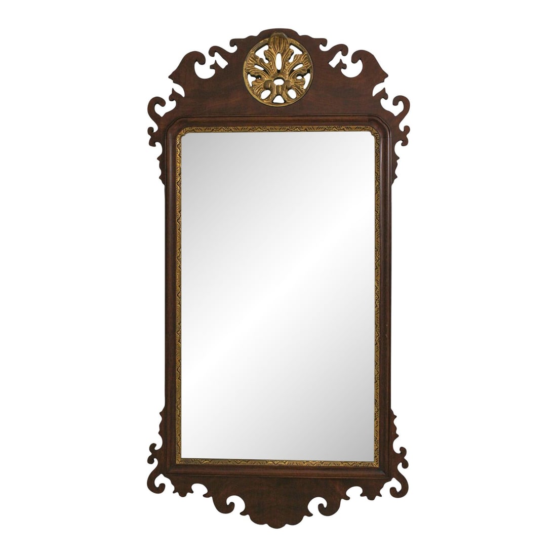 Henkel Harris H-10 Chippendale Mahogany Mirror with Gold Leaf Accents (1 of 10)