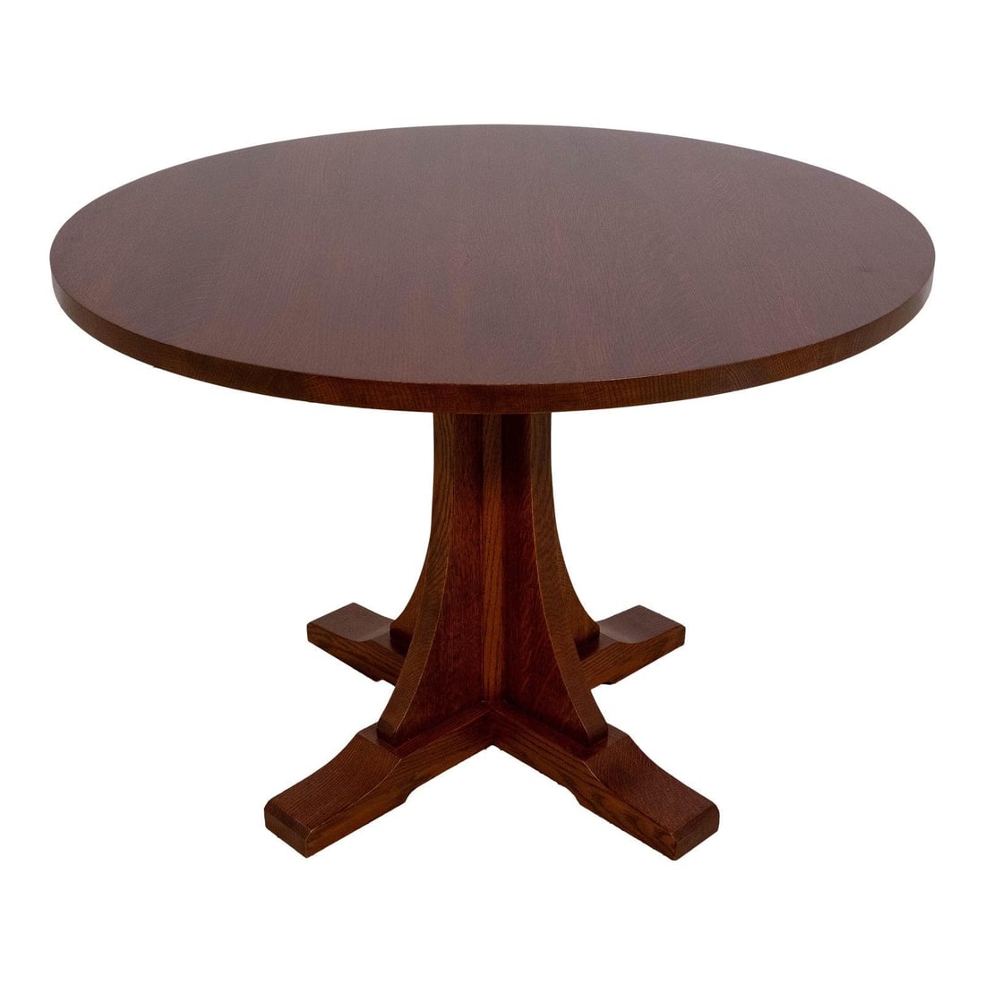 Stickley Round Mission Oak Dining Table Arts & Crafts Style 42x42 (1 of 10)
