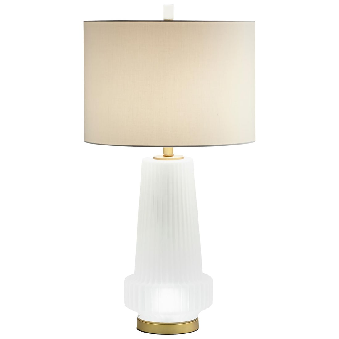 Cyan Mila Table Lamp Aged Brass Linen Shade 33 Inch (1 of 7)
