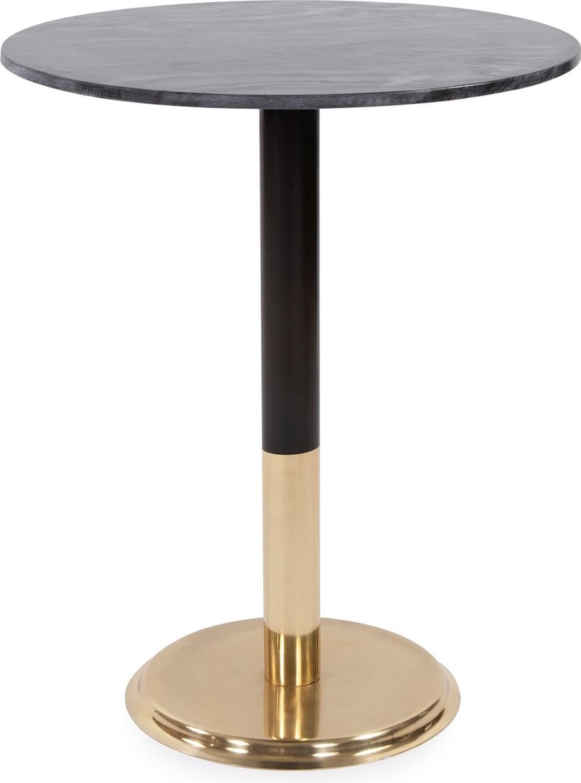 Howard Elliott Chic Round Black Marble Bistro Table Polished Finish (1 of 1)