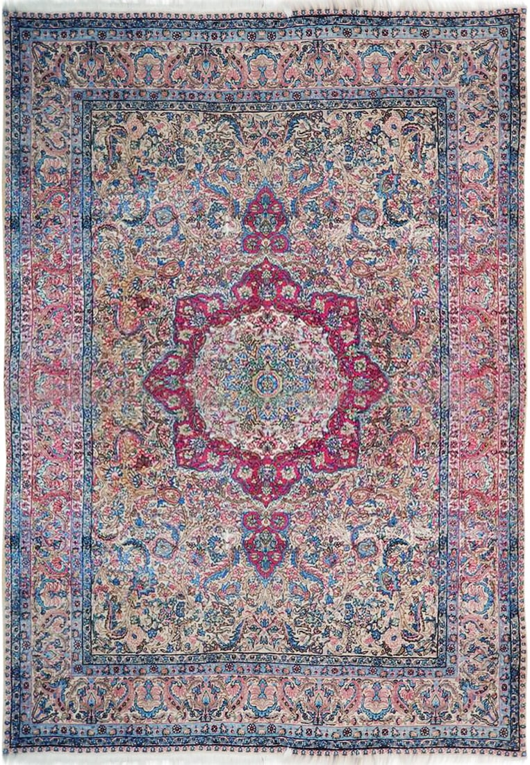 Antique Persian Kermanshah Rug 8'7 x 12' Hand Knotted Wool Traditional Design (1 of 6)