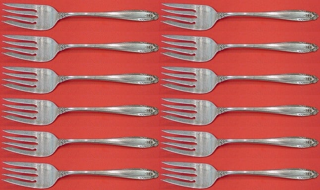 International Prelude Sterling Silver Salad Fork Set 12 Pieces (1 of 3)