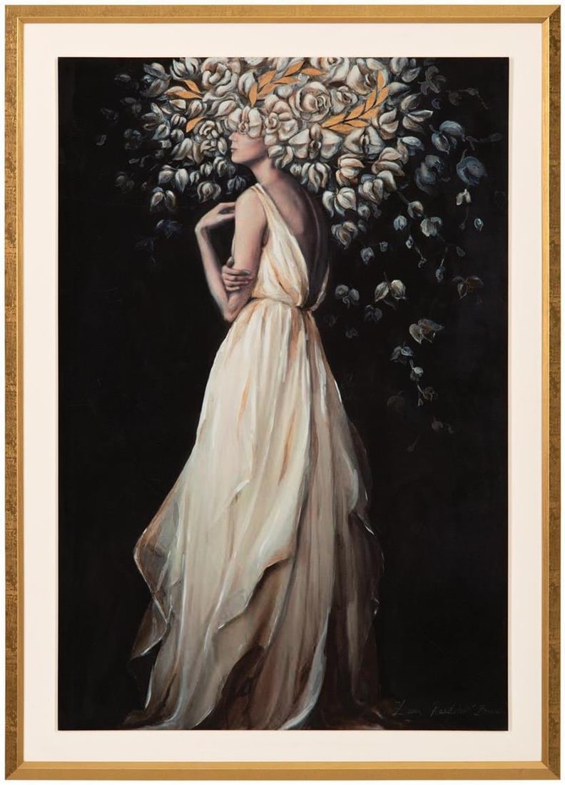 John-Richard Moon Glow II Framed Artwork Gold Wood Frame: John-Richard Moon Glow II Framed Artwork Gold Wood Frame Introducing the exquisite "Moon Glow II" framed artwork, a stunning piece that adds elegance to any space. This artwork features a gold wood fr