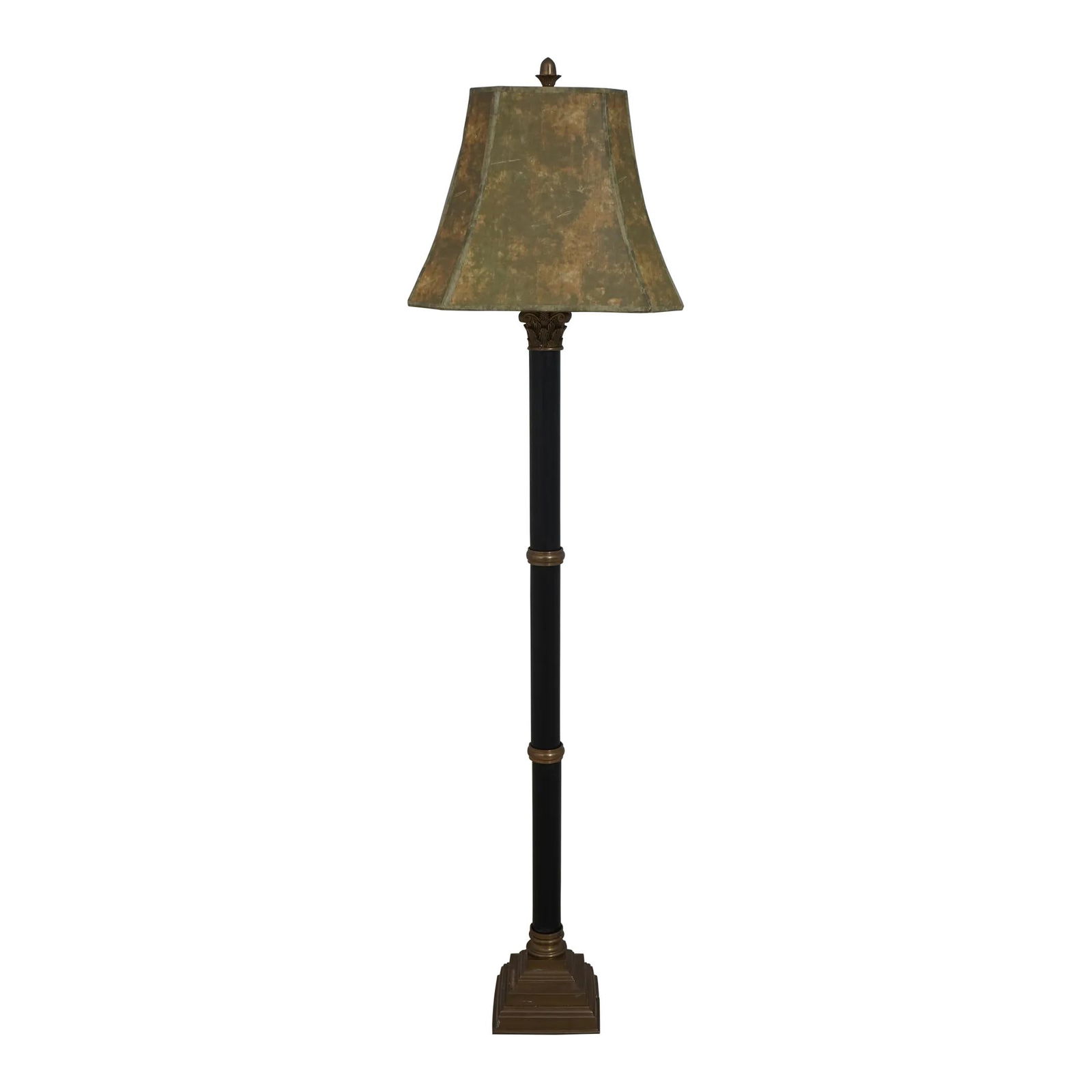 Speer Brass Leather Bamboo Floor Lamp with Gold Trim 62.5" Tall: Speer Brass Leather Bamboo Floor Lamp with Gold Trim 62.5" Tall This elegant Speer Brass & Leather Bamboo Form Floor Lamp showcases a beautiful combination of quality construction and stylish design.