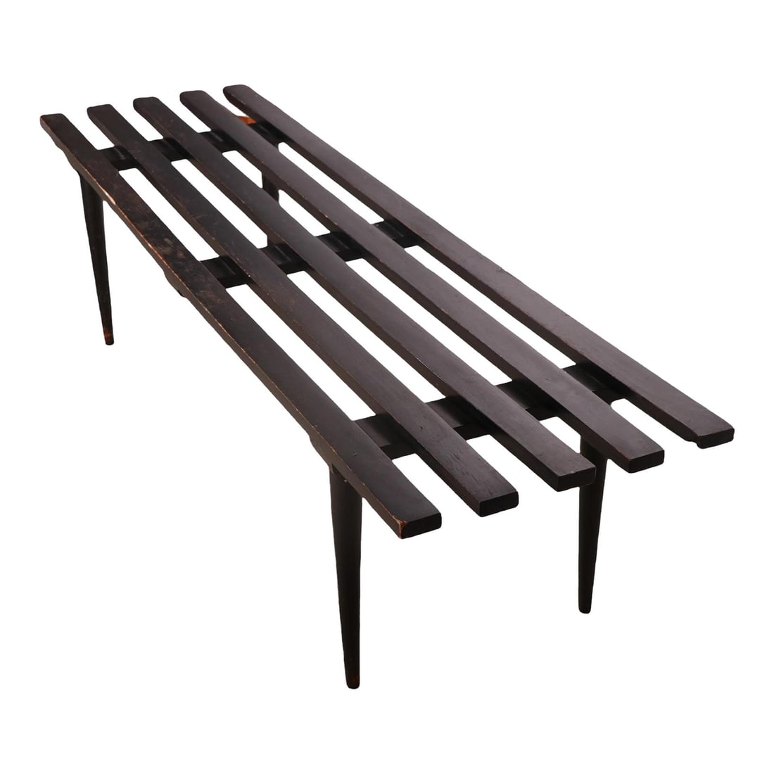 Mid Century Italian Slat Bench Coffee Table by George Nelson: Mid Century Italian Slat Bench Coffee Table by George Nelson Discover this classic Mid Century slat bench coffee table, beautifully crafted in Italy and inspired by the designs of George Nelson. This