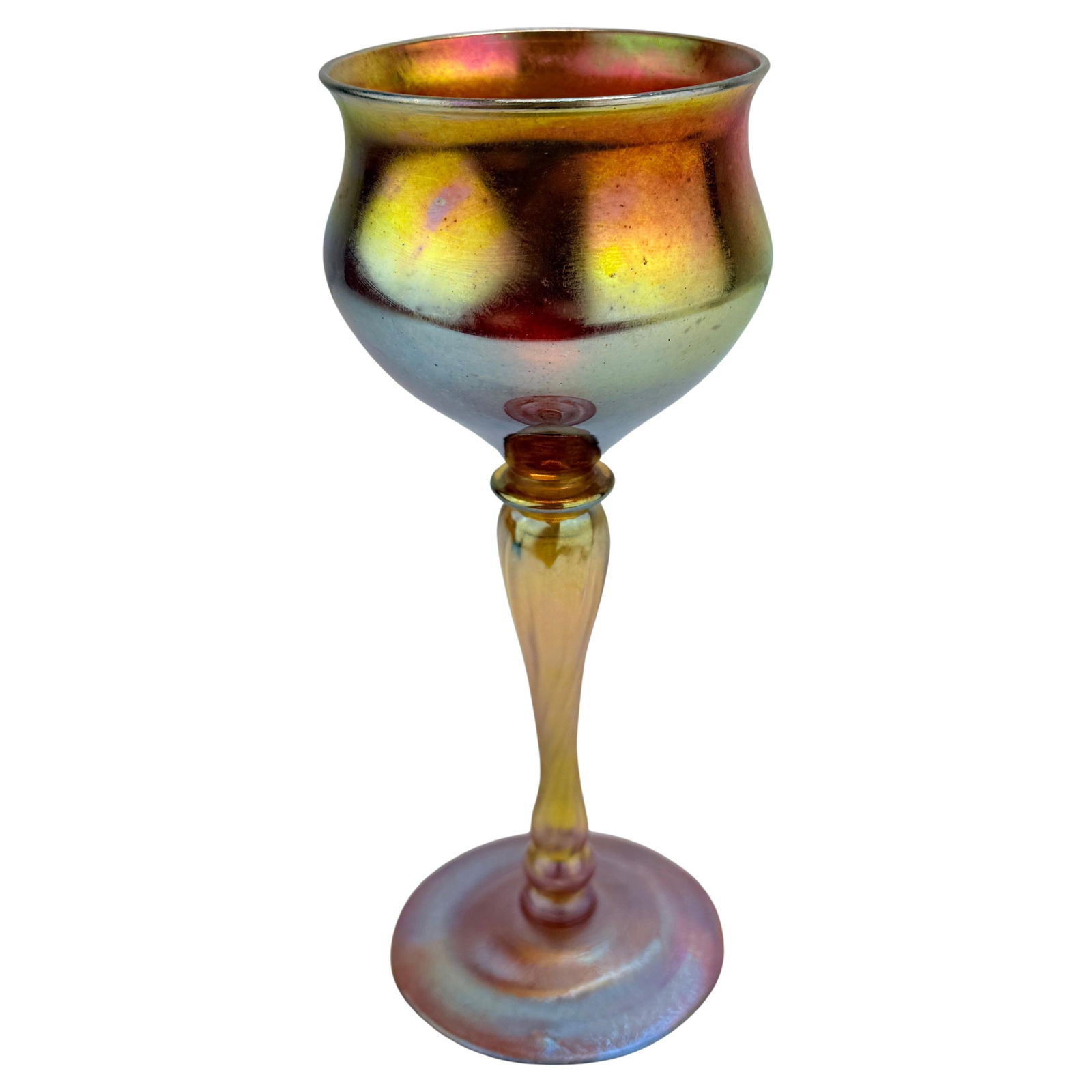 Louis Comfort Tiffany Favrile Art Glass Goblet LCT Marked 7.5 inches (1 of 12)
