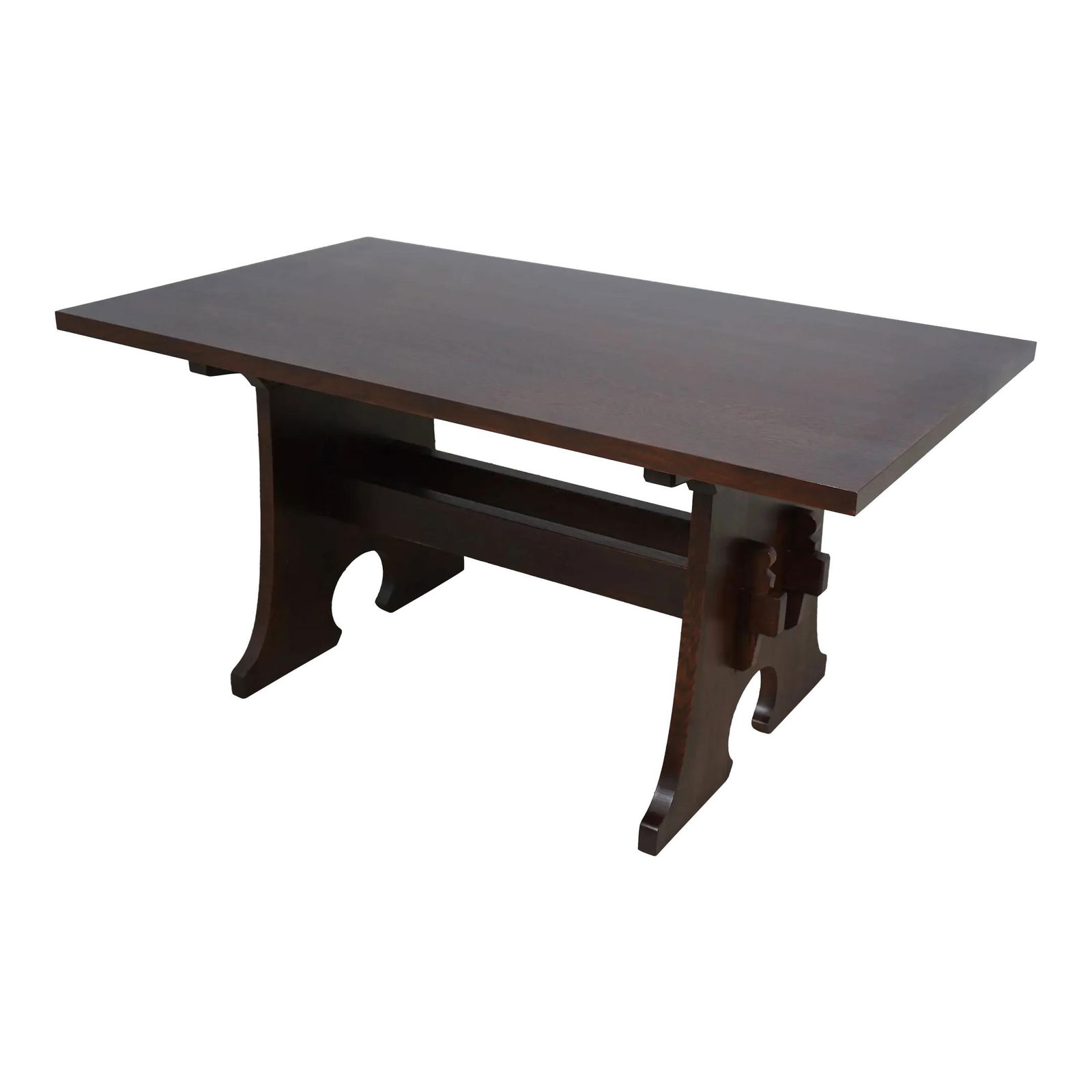Stickley Mission Oak Trestle Table Arts & Crafts Style 36w x 62d x 30h (1 of 10)
