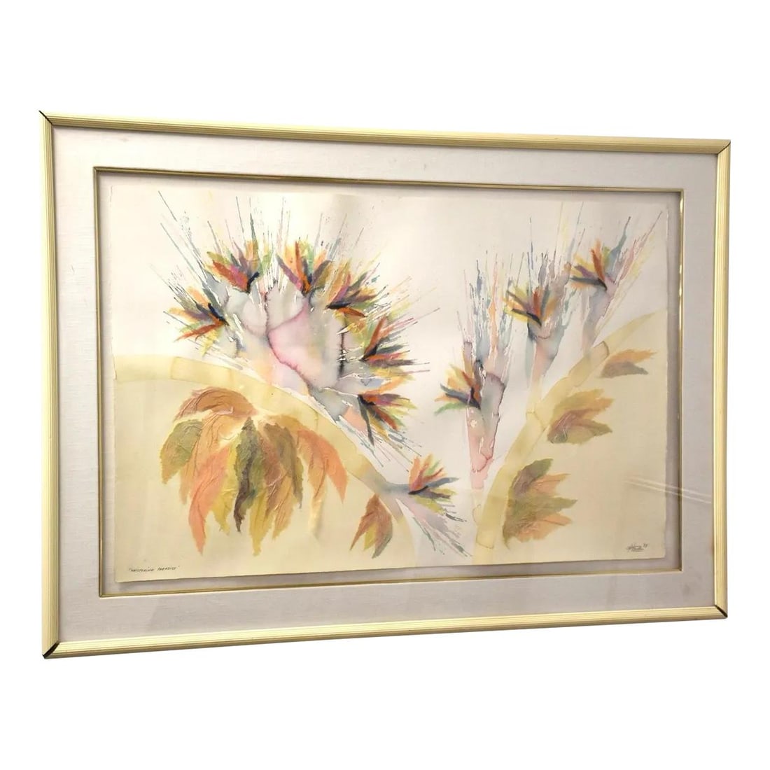 Whispering Paradise Abstract Watercolor Mixed Media Art 49.5x35: Whispering Paradise Abstract Watercolor Mixed Media Art 49.5x35 This stunning abstract watercolor mixed media painting, titled 'Whispering Paradise', is a captivating addition to any art collection. T