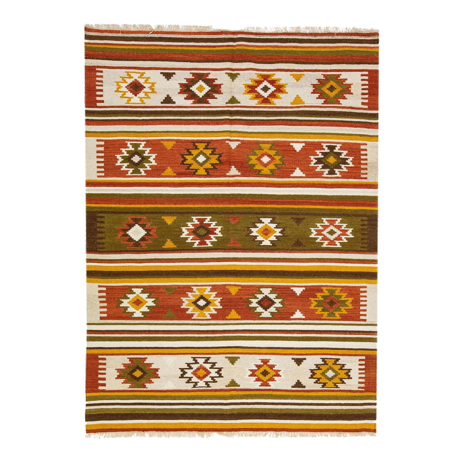 Modern Kilim Handmade Wool Rug Multicolor Geometric Design 5'10 x 7'9 (1 of 7)