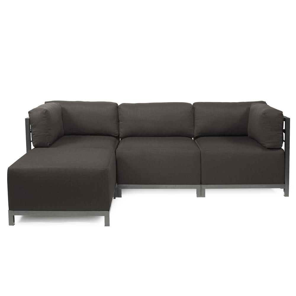 Howard Elliott Axis 3pc Charcoal Sectional with Sunbrella Fabric: Howard Elliott Axis 3pc Charcoal Sectional with Sunbrella Fabric Enhance your outdoor space with the Axis 3-piece patio sectional set, featuring durable Sunbrella fabric. This contemporary-style secti
