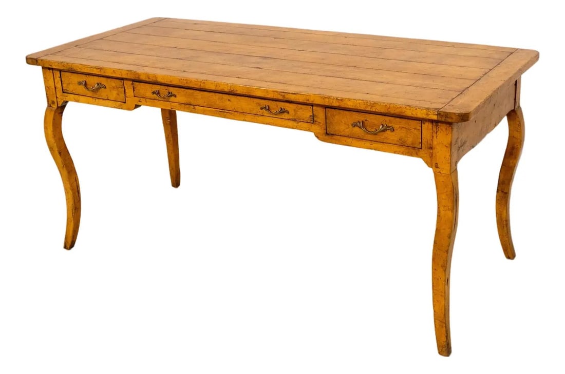 Country French Style Wood Writing Desk with Drawers by Guy Chaddock (1 of 10)