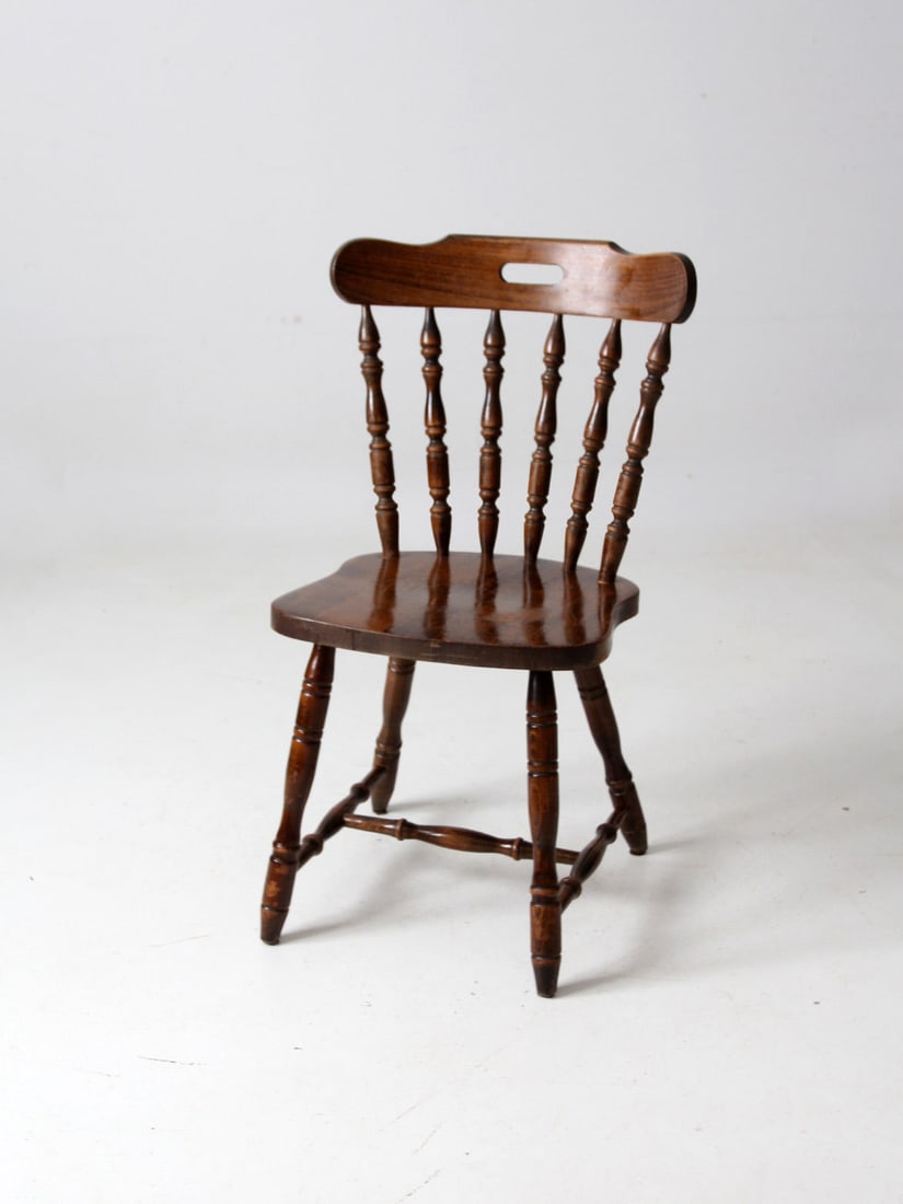 Vintage Solid Wood Pub Style Spindle Back Chair (1 of 10)