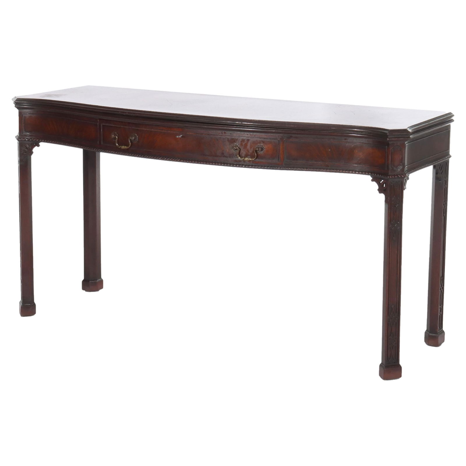 Antique Federal Mahogany Hall Table with Hinged Top and Drawer C1930 (1 of 17)
