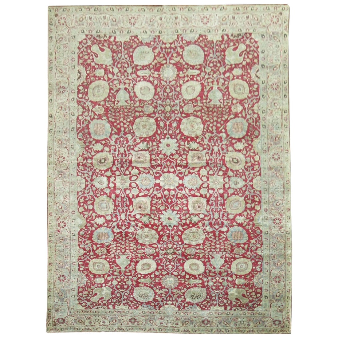 Antique Persian Tabriz Rug 9'2 x 13'2 Chinese Red Victorian Wool Hand-Knotted (1 of 8)