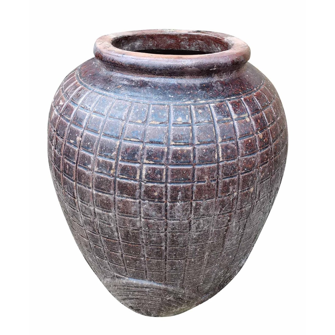 Tuscan Style Large Burgundy Handmade Terracotta Clay Pot (1 of 1)