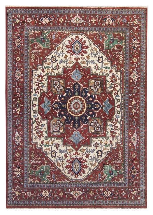 Elegant 8 x 10 Handmade Wool Serapi Rug in Vibrant Colors (1 of 6)