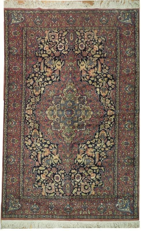 Ivory Antique Persian Tabriz Rug 4'4 x 6'5 Handmade Wool 1900s (1 of 5)