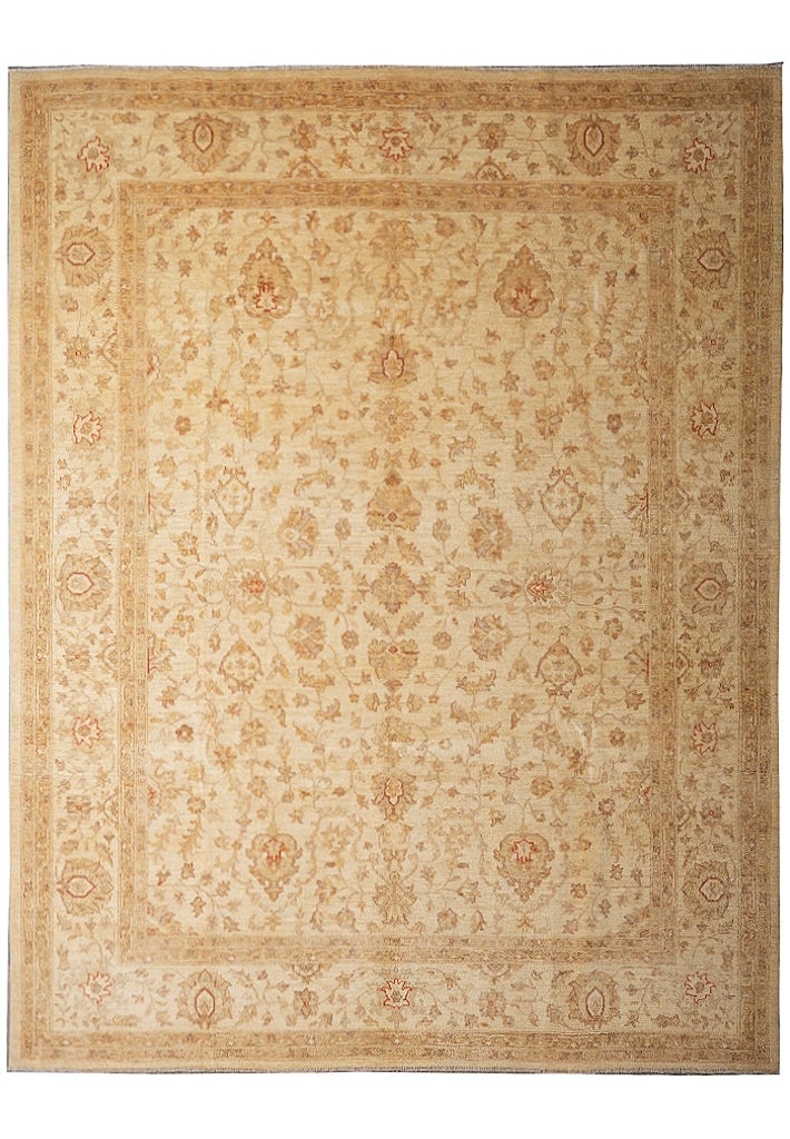 8 x 10 Handmade Chobi Rug Natural Wool Beige Ziglar Design (1 of 8)