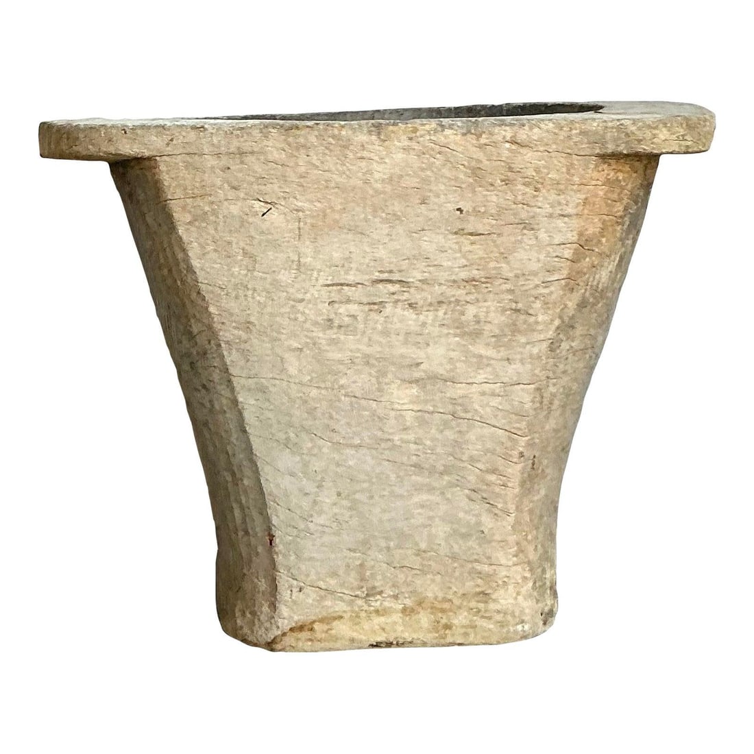 Hand-Carved Coconut Trunk Planter Rustic Organic Modern 32 Inch Statement Vessel: Hand-Carved Coconut Trunk Planter Rustic Organic Modern 32 Inch Statement Vessel This vintage planter is hand-carved from what is believed to be a single, solid coconut trunk, showcasing primitive art