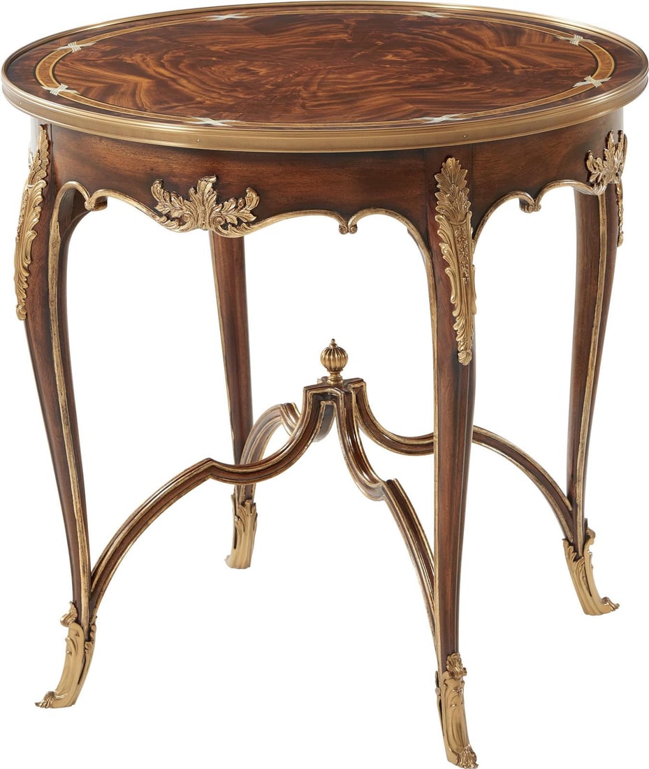 Theodore Alexander Regency Style Mahogany Side Table with Brass Inlay (1 of 3)