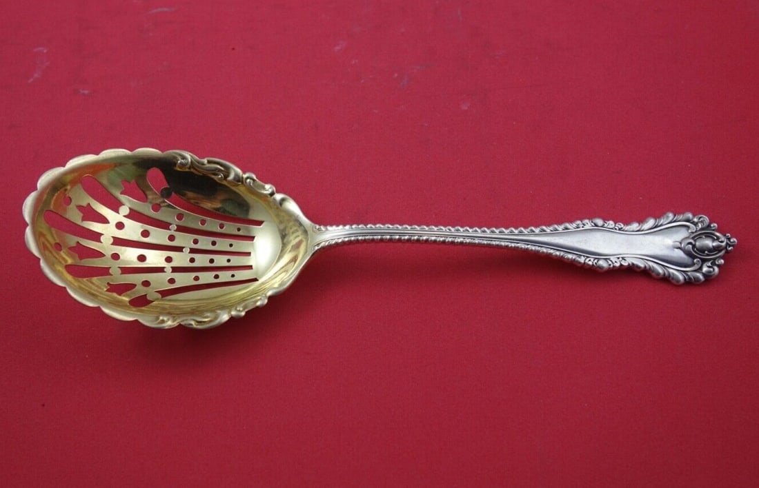 Dominick & Haff Mazarin Sterling Silver Ice Spoon Gold Washed 9" (1 of 2)