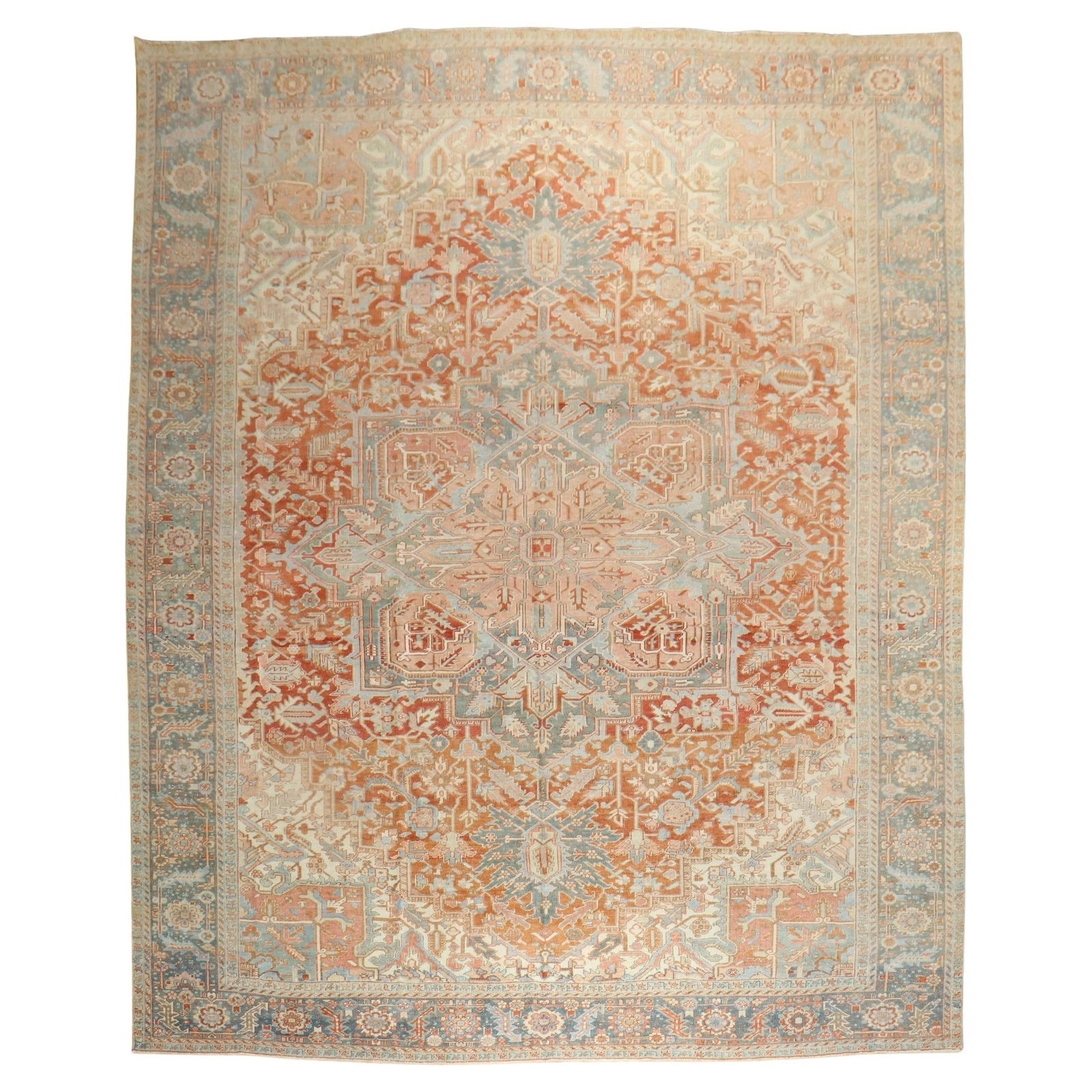 Zabihi Collection 1930s Antique Persian Heriz Hand-Knotted Rug 134 x 178 (1 of 10)