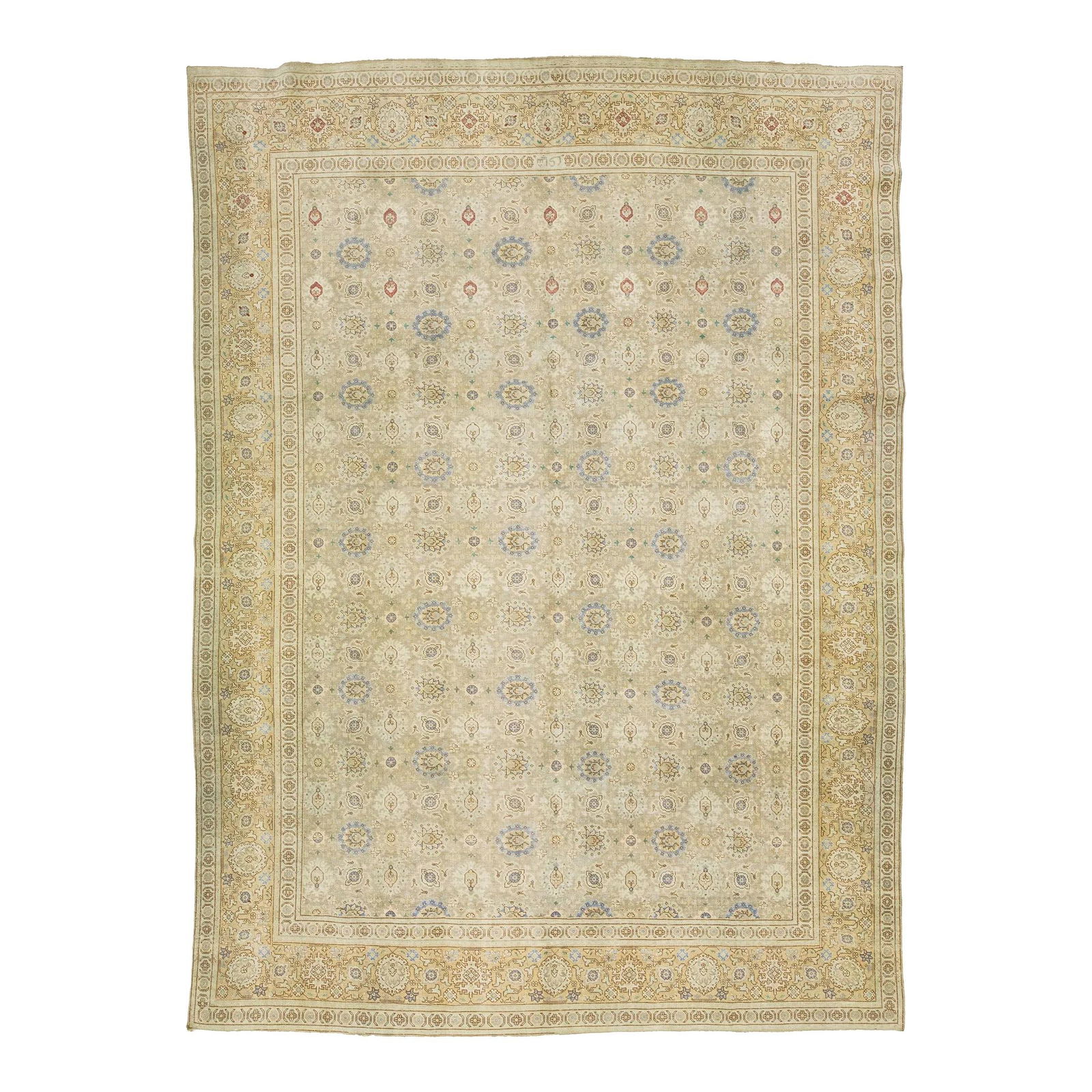 Antique 1920s Persian Tabriz Wool Rug Floral Design 9'4 x 12'10 (1 of 9)