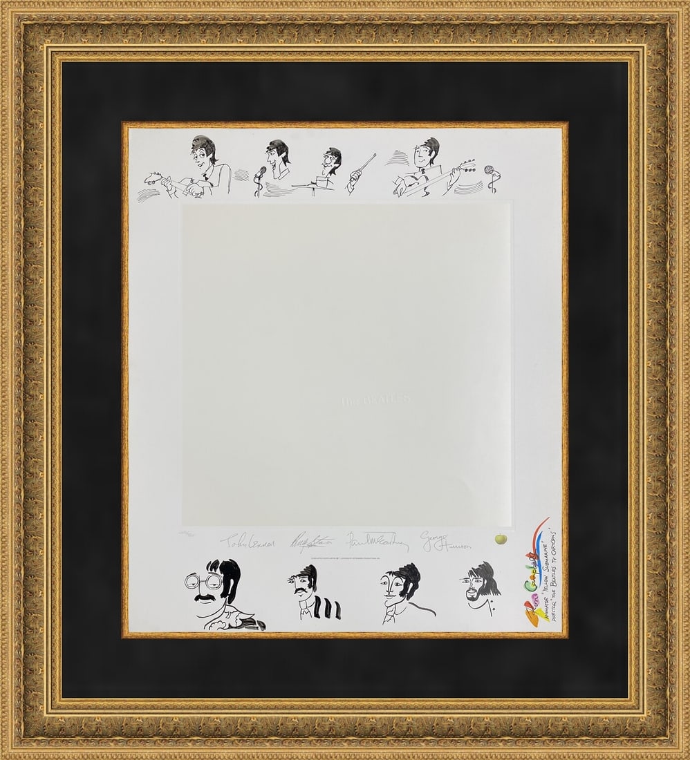 Ron Campbell Original Hand Drawn Beatles White Album Art Signed COA: Ron Campbell Original Hand Drawn Beatles White Album Art Signed COA This unique piece features original hand-drawn artwork by renowned animator and director Ron Campbell, specifically created for The
