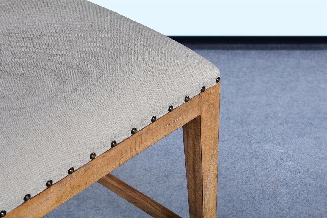 USA Made Patterson Counter Stool English Traditional Sand Finish: USA Made Patterson Counter Stool English Traditional Sand Finish Introducing the USA Made Patterson Counter Stool in a stylish Beachwood Sand Linen finish. This elegantly designed stool stands at a he