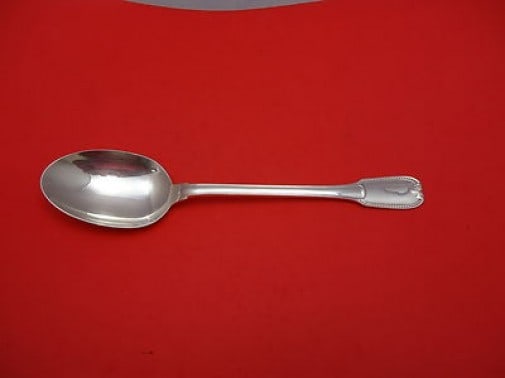 Elegant French Sterling Silver Serving Spoon 10 Inch (1 of 2)
