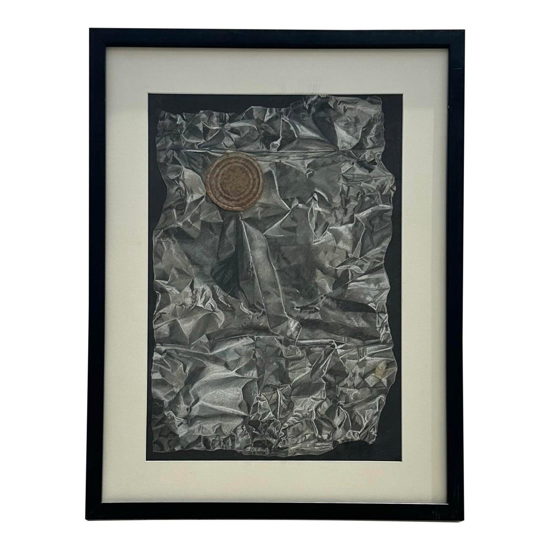 Abstract Mixed Media Artwork on Paper with Bohemian Influence: Abstract Mixed Media Artwork on Paper with Bohemian Influence This vintage mixed media drawing on paper features a boho abstract design, created using various materials and artistic techniques to prod