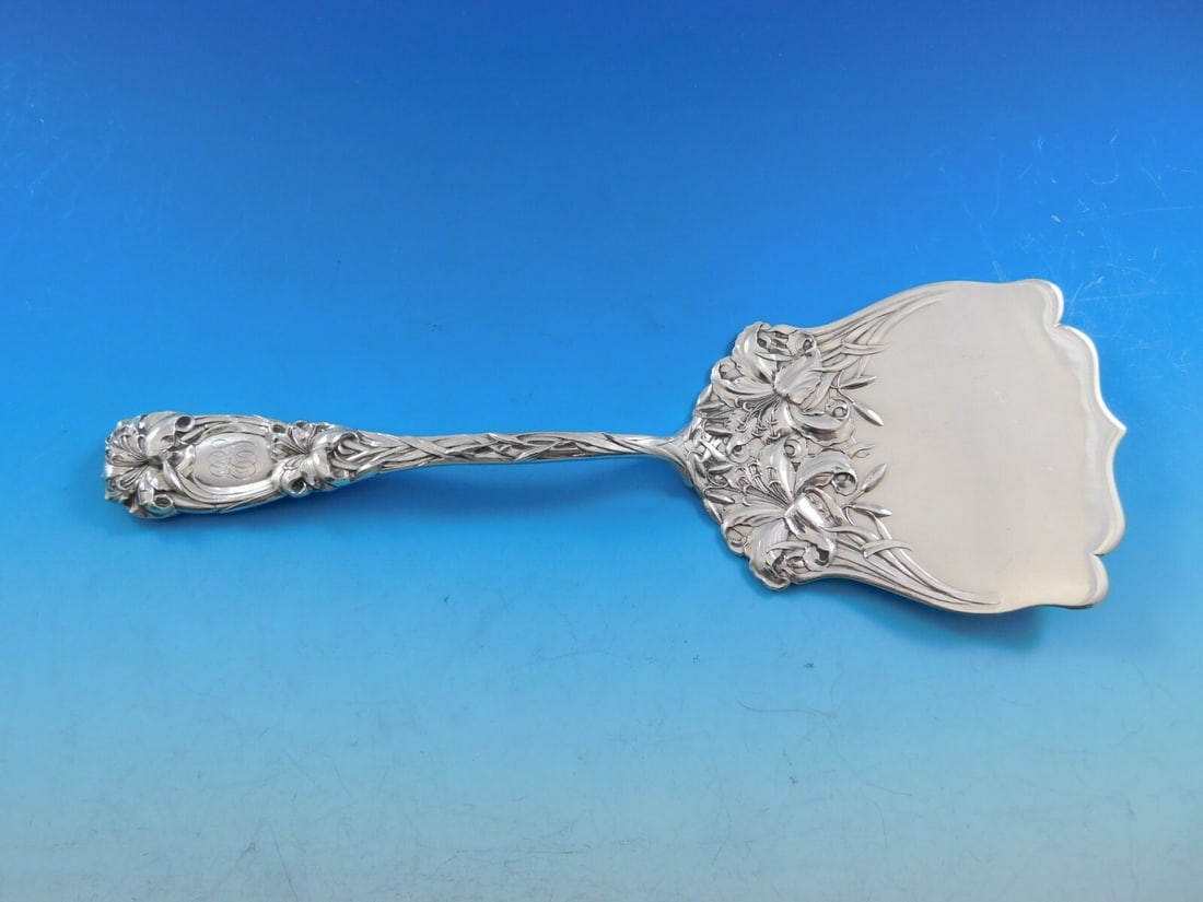 Durgin Sterling Silver 9 Vintage Waffle Server New Art Floral Design (1 of 4)