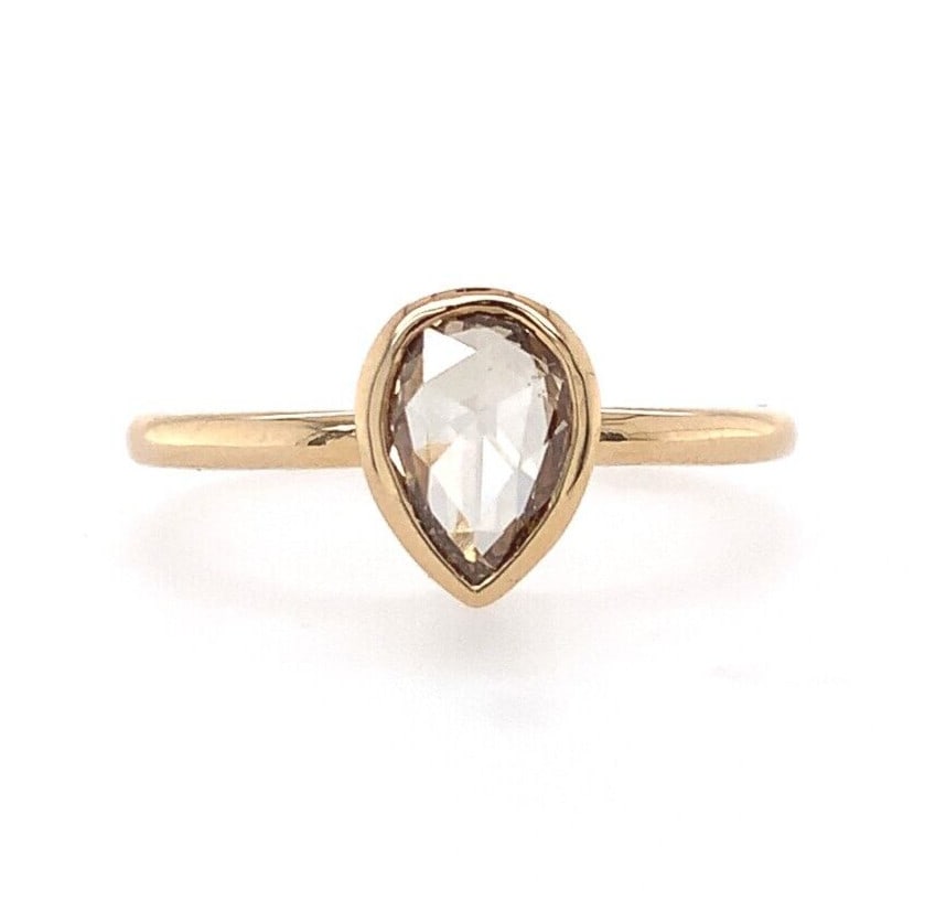 14k Yellow Gold .57ct Rose Cut Champagne Diamond Ring GIA Certified (1 of 7)