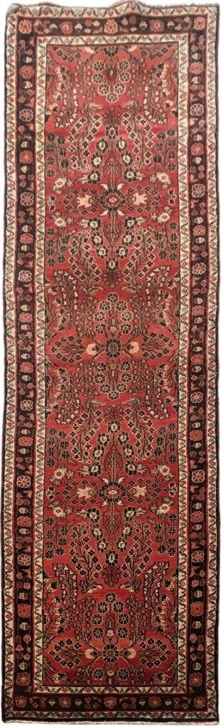 Handcrafted 2.8 x 13.2 Persian Hamadan Runner Rug Red Orange Wool (1 of 7)