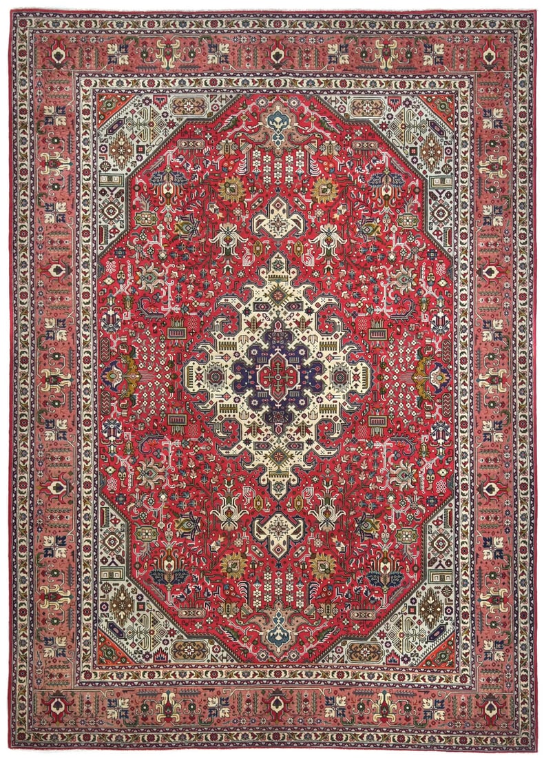 Traditional Vintage Red Wool Geometric Area Rug 8' x 11' (1 of 11)