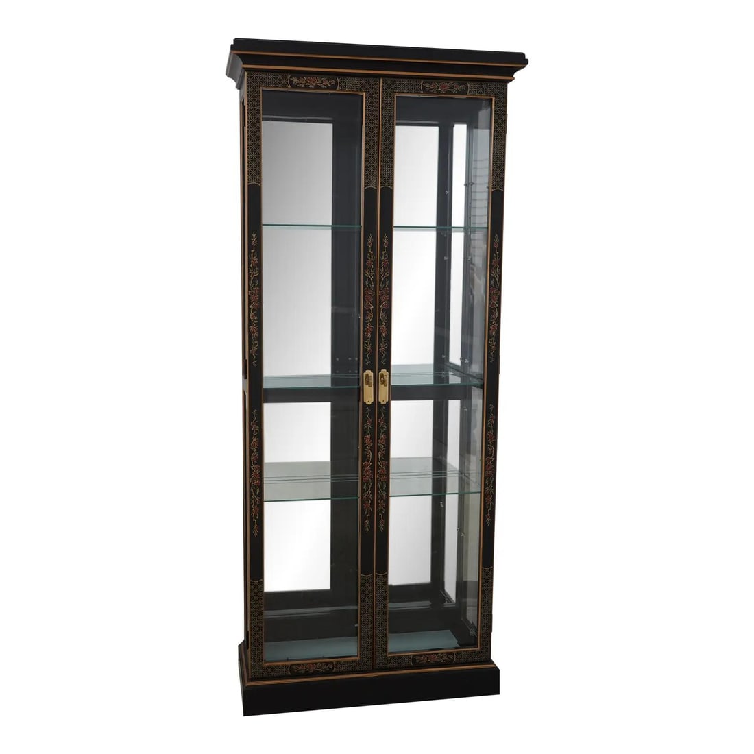 Elegant Vintage Chinoiserie Display Cabinet with Glass Doors (1 of 10)