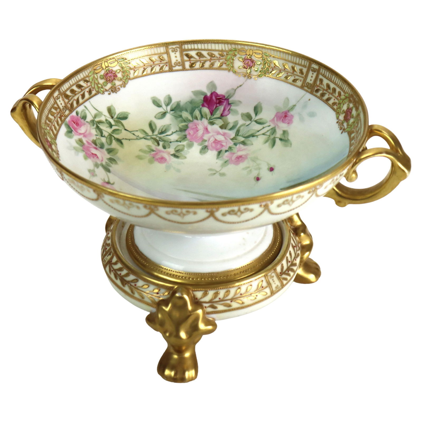 Hand Painted Nippon Porcelain Centerpiece Bowl with Enameled and Gilt Accents c1890 (1 of 11)